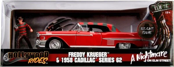 Pesadilla en Elm Street, con Coche Cadillac Series 62 1958 y Figuras de Freddy Krueger y Nancy Thompson - Imagen 2